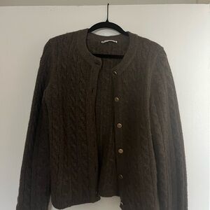 Abercrombie & Fitch Brown Cable Knit Cardigan